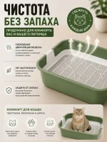 Лоток для котят и небольших кошек с сеткой, совком и высокими бортиками — изображение 6